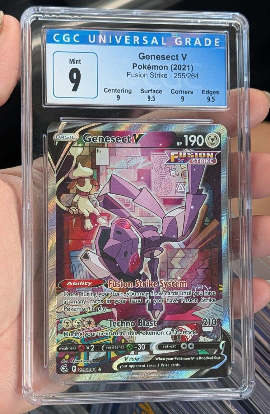 Pokemon Genesect V Fusion Strike 255/264 CGC 9 Alternate Art Card